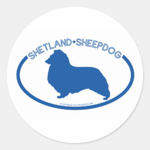 Etiqueta da silhueta do Sheepdog de Shetland