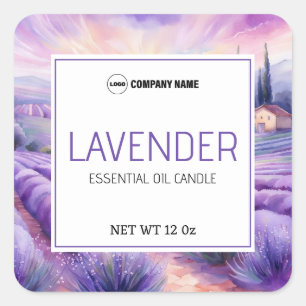 Etiqueta da Vela de cheiro da lavanda
