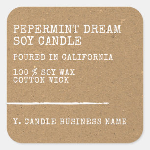 Etiqueta da Vela de Papel Brown Kraft, Estilo Simp