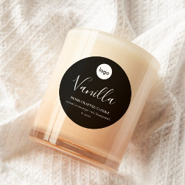 Etiqueta da vela do logotipo Adesivo preto minimal