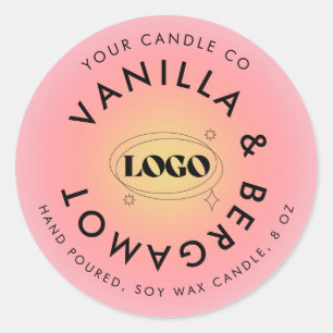 Etiqueta da Vela do Logotipo do Pastel Moderno