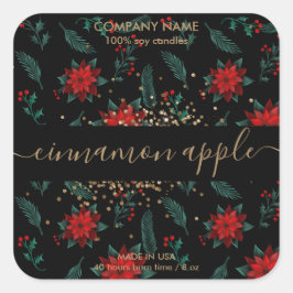 Etiqueta da Vela Floral de Natal