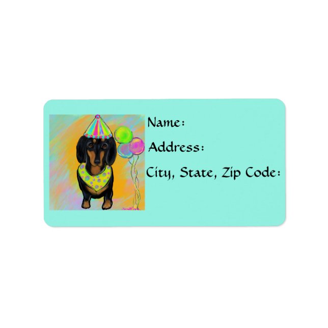 Etiqueta Dachshund (Frente)