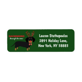 Etiqueta Dachshund Através De Cão-De-Boca-Neve