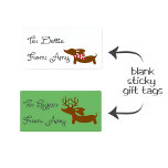 Etiqueta Dachshund Christmas Gift Tags Stickers | Reindeer<br><div class="desc">Doxie love</div>