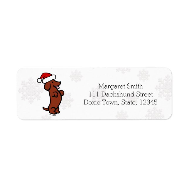 Etiqueta Dachshund Christmas Santa Hat Labels (Frente)