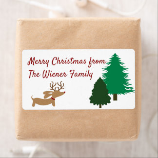 Etiqueta Dachshund Christmas Sticky Gift Tags Doxie Labs