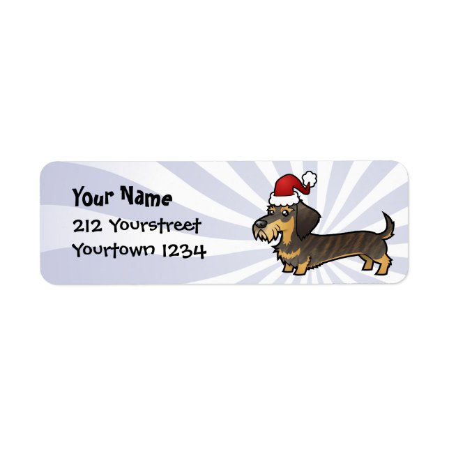 Etiqueta Dachshund de Natal (penteado) (Frente)