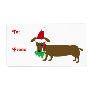 Etiqueta Dachshund do Natal
