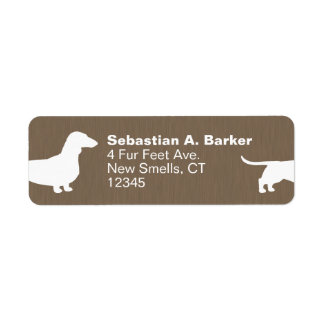 Etiqueta Dachshund Dog Silhouter Wiener Dog Endereço de Ret