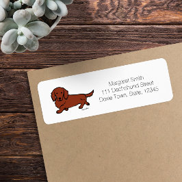 Etiqueta Dachshund Vermelho de Cabelo Comprido 1