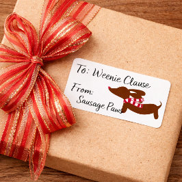 Etiqueta Dachshund Wearing a Warm Scarf Christmas Gift Tags