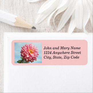 Etiqueta Dahlia Bloom Floral Endereço Rosa