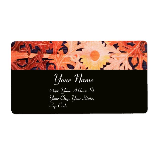 Etiqueta DAISY, marrom vermelho preto (Frente)