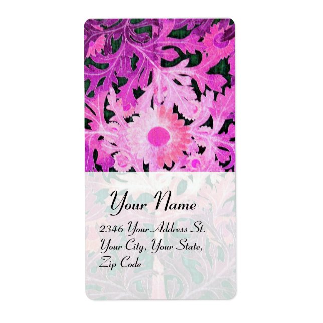 Etiqueta DAISY , purple violet  black (Frente)