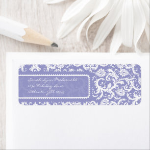 Etiqueta Damasco Branco no Endereço de Devolução Lilac