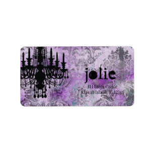 Etiqueta Damasco cinzento roxo do candelabro do GC Jolie