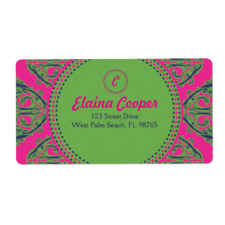 Etiqueta Damasco rosa de pré-disquete