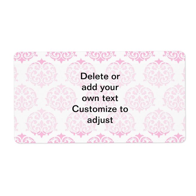Etiqueta Damasco rosa pálido (Frente)