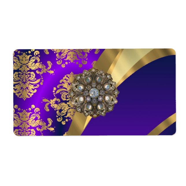 Etiqueta Damasco roxo e ouro (Frente)