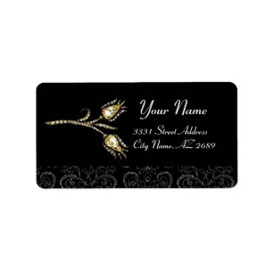 ETIQUETA DAMASK BRANCO PRETO