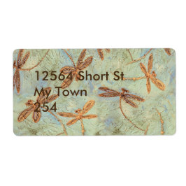 Etiqueta Dança de Dragonfly Dourada