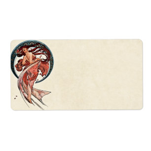 Etiqueta Dança por Alfons Mucha 1898