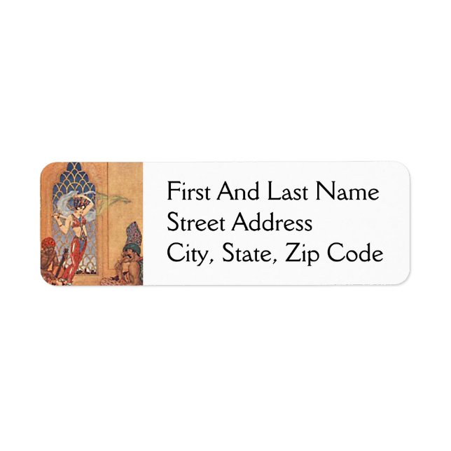 Etiqueta Dançarina de Belly Exótica às Noites de Árabe com  (Frente)