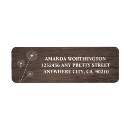 Etiqueta Dandelion Barn Wood Rustic Address Labels