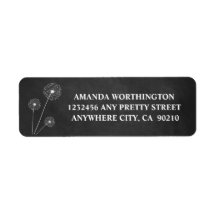 Dandelion Chalkboard Rustic Address Labels