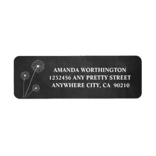 Etiqueta Dandelion Chalkboard Rustic Address Labels