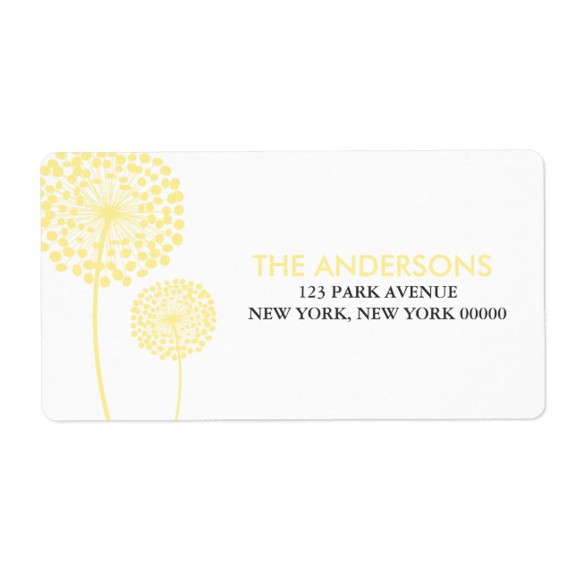 Etiqueta Dandelions Amarelos (Frente)