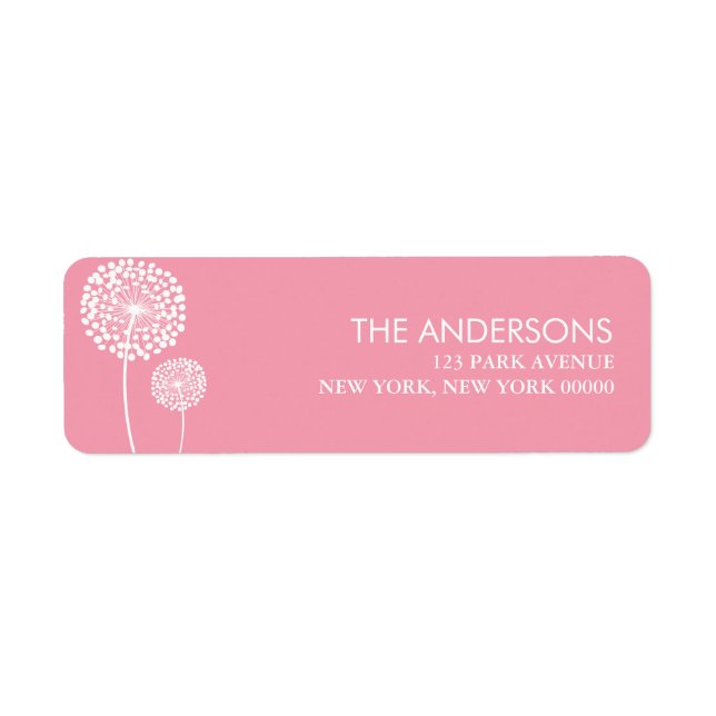 Etiqueta Dandelions Rosa (Frente)