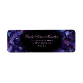 Etiqueta Dark Amethyst Boho Witch Crystals Return Address