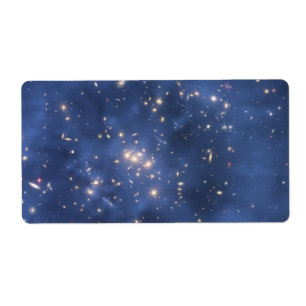 Etiqueta Dark Matter Ring and Galaxy Cluster in Cobalt Blue