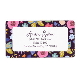 Etiqueta Dark Plum and Florals Business Shipping Label