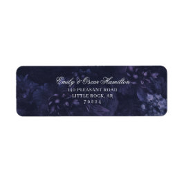 Etiqueta Dark Purple Floral Gothic Boho Return Address