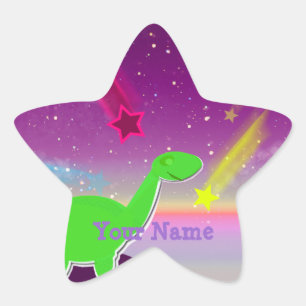 Etiqueta das estrelas de queda do dinossauro dos