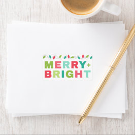 Etiqueta das luzes de Natal felizes e brilhantes