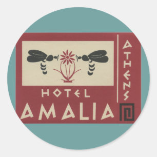 Etiqueta das viagens vintage de Amalia do hotel da
