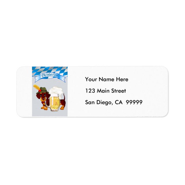 Etiqueta Daschund Oktoberfest (Frente)