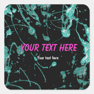 Etiqueta de adesivo de festa com respingo de tinta