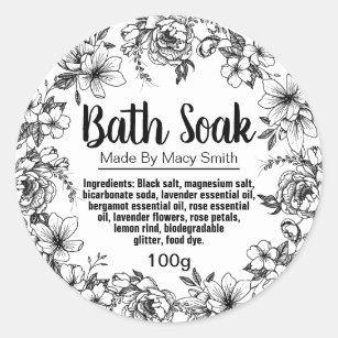 Etiqueta De Adesivo Para Sal De Banho Homemado