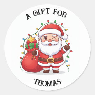 Etiqueta de Adesivo Personalizada de Papai Noel Pr