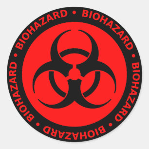 Etiqueta de advertência do Biohazard vermelho