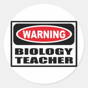Etiqueta de advertência do PROFESSOR de BIOLOGIA