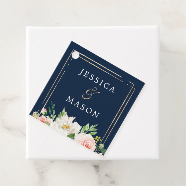 Etiqueta de Agradecimento Azul Marinho Dourado (In Situ)