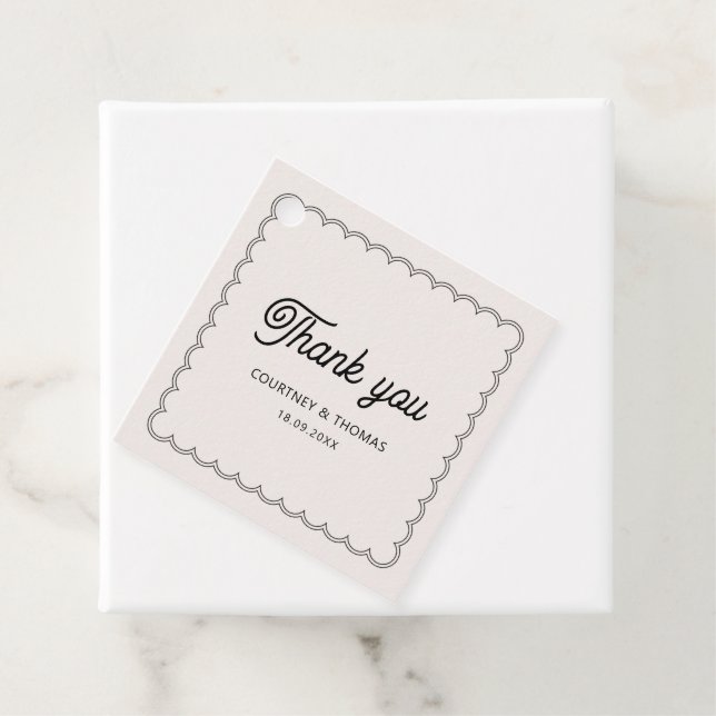 Etiqueta de agradecimento com borda de vieira mini (In Situ)
