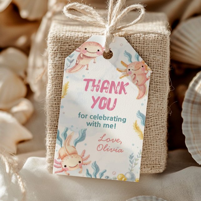 Etiqueta de Agradecimento de Aniversário da Menina (Criador carregado)