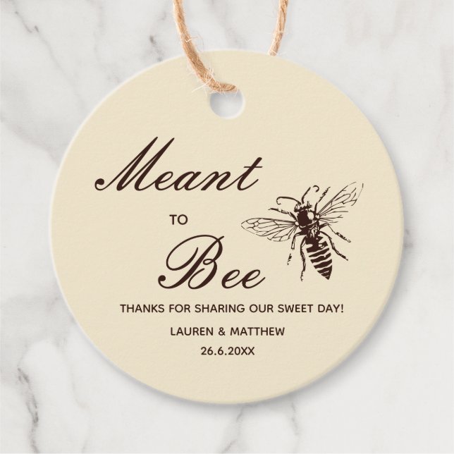 Etiqueta de Agradecimento de Casamento de Mel (Frente)